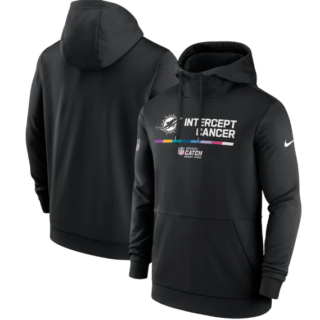 Men's Miami Dolphins 2022 Black Crucial Catch Therma Performance Pullover Hoodie