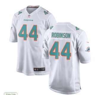 Men's Miami Dolphins #44 Robinson White Vapor Limited Stitched Football Jersey