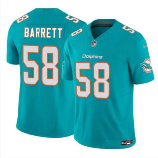 Men's Miami Dolphins #58 Shaquil Barrett Aqua 2023 F.U.S.E Vapor Limited Stitched Football Jersey
