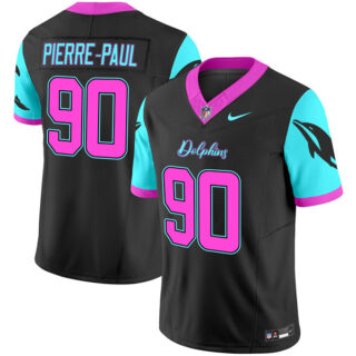 Men's Miami Dolphins #90 Jason Pierre-Paul Black F.U.S.E. Miami Vice Vapor Limited Stitched Football Jersey