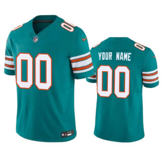 Men's Miami Dolphins Active Player Custom Aqua 2023 F.U.S.E Vapor Limited Stitched Football Jersey