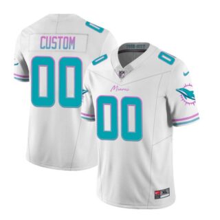 Men's Miami Dolphins Active Player Custom White 2023 F.U.S.E Vapor Limited Stitched Football Jersey