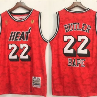 Men's Miami Heat #22 Jimmy Butler Red Stitched Jersey