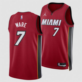 Men's Miami Heat #7 Kel'el Were Red 2024 Draft Statement Edition Stitched Basketball Jersey