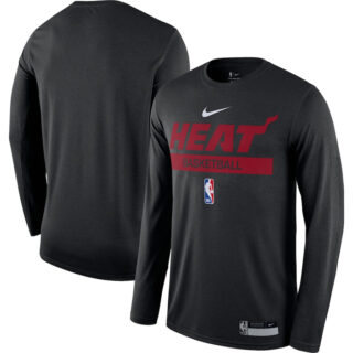 Men's Miami Heat Black 2022 23 Legend On-Court Practice Performance Long Sleeve T-Shirt