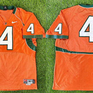 Men's Miami Hurricanes ACTIVE PLAYER Custom Orange Stitched Football Stitched Jersey