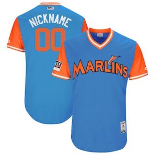 Men's Miami Marlins Majestic Royal 2017 Players Weekend Authentic Team Custom Jersey