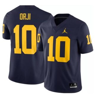 Men's Michigan Wolverines #10 Alex Orji Navy Stitched Jersey