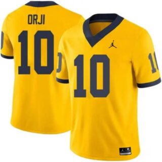 Men's Michigan Wolverines #10 Alex Orji Yellow Stitched Jersey