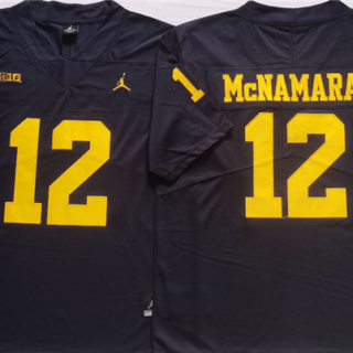 Men's Michigan Wolverines #12 McNAMARA Blue Stitched Jersey