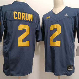 Men's Michigan Wolverines #2 Blake Corum 2023 F.U.S.E. Navy Stitched Jersey