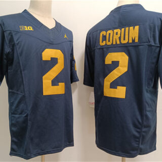 Men's Michigan Wolverines #2 Blake Corum 2023 F.U.S.E. Navy Stitched Jerseys