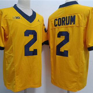 Men's Michigan Wolverines #2 Blake Corum 2023 F.U.S.E. Yellow Stitched Jersey