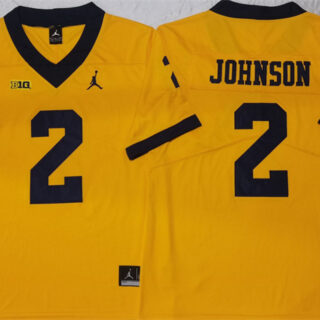 Men's Michigan Wolverines #2 Will Johnson Yellow Stitched Jersey