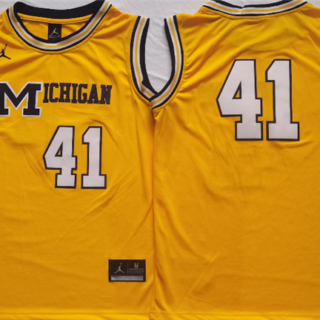 Men's Michigan Wolverines #41 Glen Rice Yellow Stitched Jersey