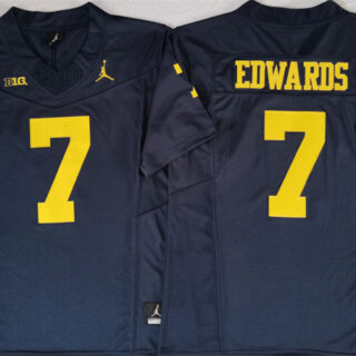 Men's Michigan Wolverines #7 Donovan Edwards 2023 F.U.S.E. Navy Stitched Jersey