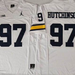 Men's Michigan Wolverines #97 Aidan Hutchinson 2023 F.U.S.E. White Stitched Jersey