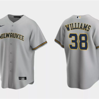 Men's Milwaukee Brewers #38 Devin Williams Grey Cool Base Stitched Jersey