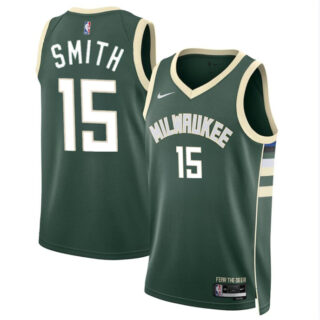 Men's Milwaukee Bucks #15 Tyler Smith Green 2024 Draft Icon Edition Stitched Basketball Jersey
