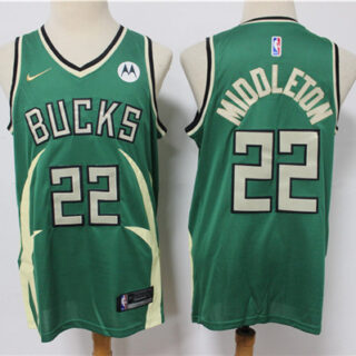 Men's Milwaukee Bucks #22 Khris Middleton Green Stitched Jersey