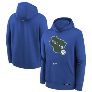 Men's Milwaukee Bucks Royal 2024 25 City Edition Club Fleece Pullover Hoodie