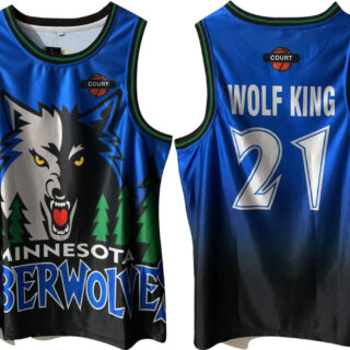 Men's Minnesota Timberwolves #21 Kevin Garnett Blue Green Throwback Stitched Jersey