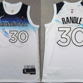 Men's Minnesota Timberwolves #30 Julius Randle White 2024 City Edition Stitched Jersey