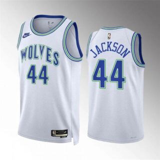 Men's Minnesota Timberwolves #44 Justin Jackson White 2023 24 Classic Edition Stitched Jersey