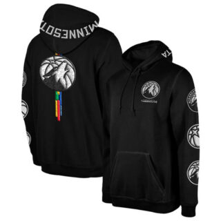 Men's Minnesota Timberwolves Black 2022 23 City Edition Elite Pack Pullover Hoodie