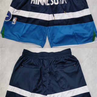 Men's Minnesota Timberwolves Navy Shorts (Run Small)