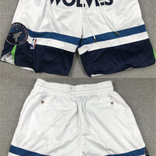 Men's Minnesota Timberwolves White Mitchell & Ness Shorts (Run Small)