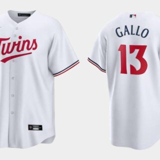 Men's Minnesota Twins #13 Joey Gallo White Cool Base Stitched Baseball Jersey