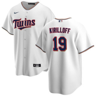 Men's Minnesota Twins #19 Alex Kirilloff White Cool Base Stitched Baseball Jersey