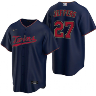 Men's Minnesota Twins #27 Ryan Jeffers Navy Cool Base Stitched Jersey