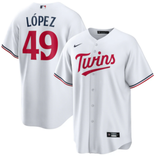 Men's Minnesota Twins #49 Pablo López Navy Cool Base Stitched Jersey