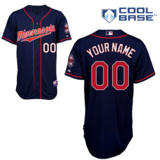 Men's Minnesota Twins Authentic Customized Navy Blue Alternate Road Jersey