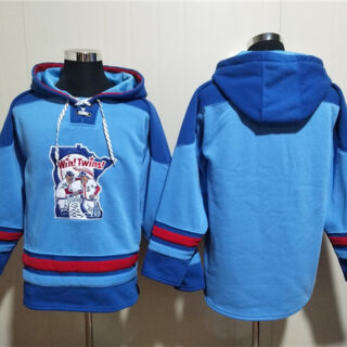 Men's Minnesota Twins Blank Blue Ageless Must-Have Lace-Up Pullover Hoodie