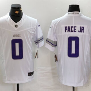 Men's Minnesota Vikings #0 Ivan Pace Jr. White 2024 F.U.S.E. Winter Warrior Limited Stitched Football Jersey