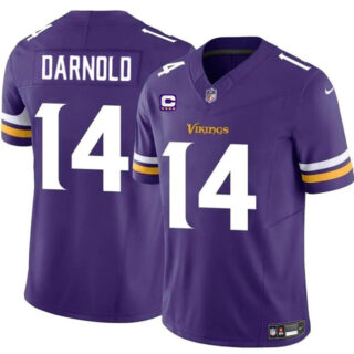 Men's Minnesota Vikings #14 Sam Darnold Purple 2024 F.U.S.E. With 4-Star C Patch Vapor Untouchable Limited Stitched Jersey