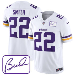 Men's Minnesota Vikings #22 Harrison Smith White 2023 F.U.S.E. Bud Grant Patch Limited Stitched Jersey