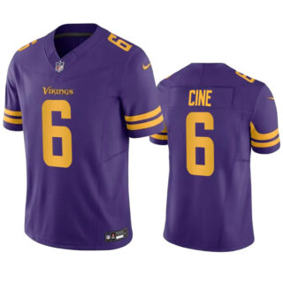 Men's Minnesota Vikings #6 Lewis Cine Purple 2023 F.U.S.E. Color Rush Stitched Jersey