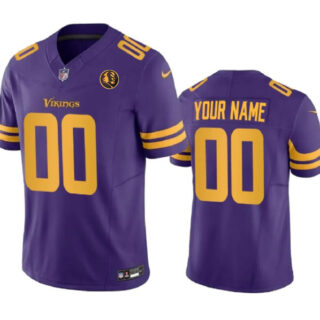 Men's Minnesota Vikings Active Player Custom Purple 2023 F.U.S.E. With John Madden Patch Color Rush Limited Stitched Football Jersey