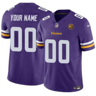 Men's Minnesota Vikings Active Player Custom Purple 2023 F.U.S.E. With John Madden Patch Vapor Limited Stitched Football Jersey