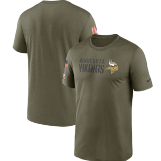 Men's Minnesota Vikings Olive 2022 Salute To Service Legend Team T-Shirt