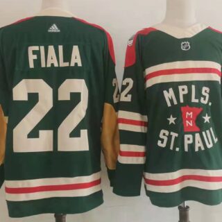 Men's Minnesota Wild #22 Kevin Fiala Green 2022 Winter Classic Adidas Stitched NHL Jersey