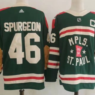Men's Minnesota Wild #46 Jared Spurgeon Green 2022 Winter Classic Adidas Stitched NHL Jersey