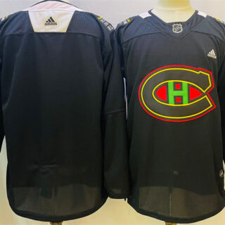 Men's Montreal Canadiens Blank 2022 Black Warm Up History Night Stitched Jersey