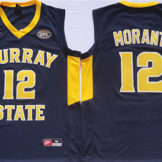 Men's Murray State Racers #12 Ja Morant Navy Stitched Jersey