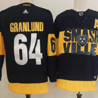 Men's Nashville Predators #64 Mikael Granlund Black 2022 Stadium Series adidas Stitched NHL Jersey