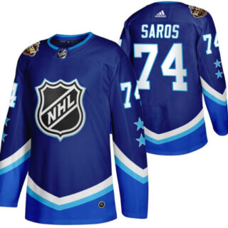 Men's Nashville Predators #74 Juuse Saros 2022 All-Star Blue Stitched Jersey